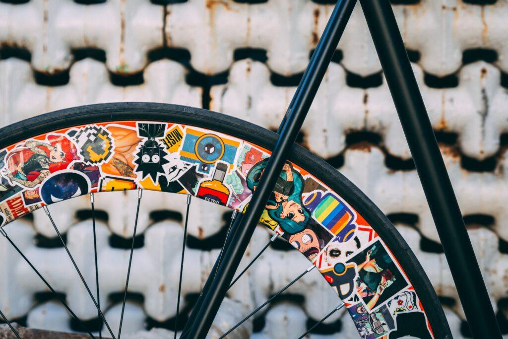 Sticker auf einem Fahrrad